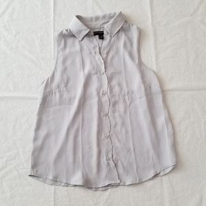 Banana Republic light gray, sleeveless shell top
